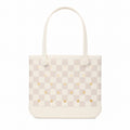 Baby Bogg Bag Checkered Coconut/Mushroom Travel Ready Pool Tote Modern Tip Resistant Extra Wide Opening for Family Trips