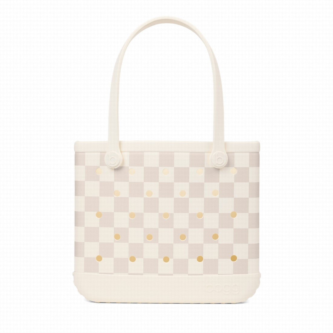 Baby Bogg Bag Checkered Coconut/Mushroom Travel Ready Pool Tote Modern Tip Resistant Extra Wide Opening for Family Trips