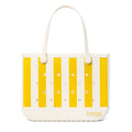 Original Bogg Bag Limoncello Yellow Stripe Cruise Essentials Travel Tote Tip Resistant Durable with Waterproof Phone Pouch for Water Sports Travel Organizer Vacation Essentials for Women