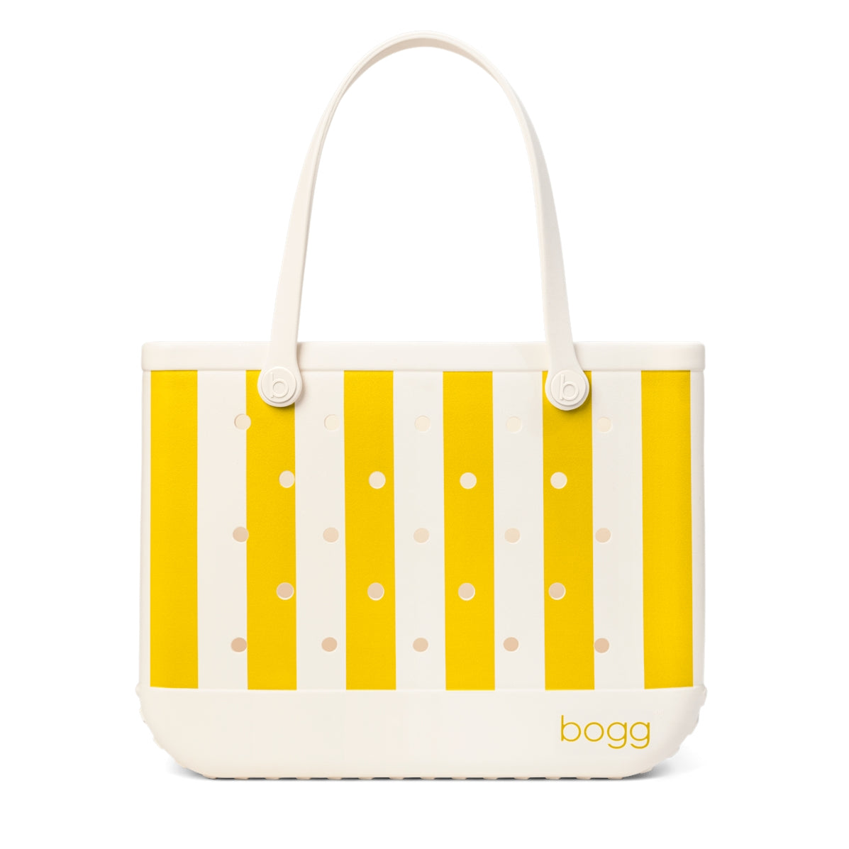 Original Bogg Bag Limoncello Yellow Stripe Cruise Essentials Travel Tote Tip Resistant Durable with Waterproof Phone Pouch for Water Sports Travel Organizer Vacation Essentials for Women
