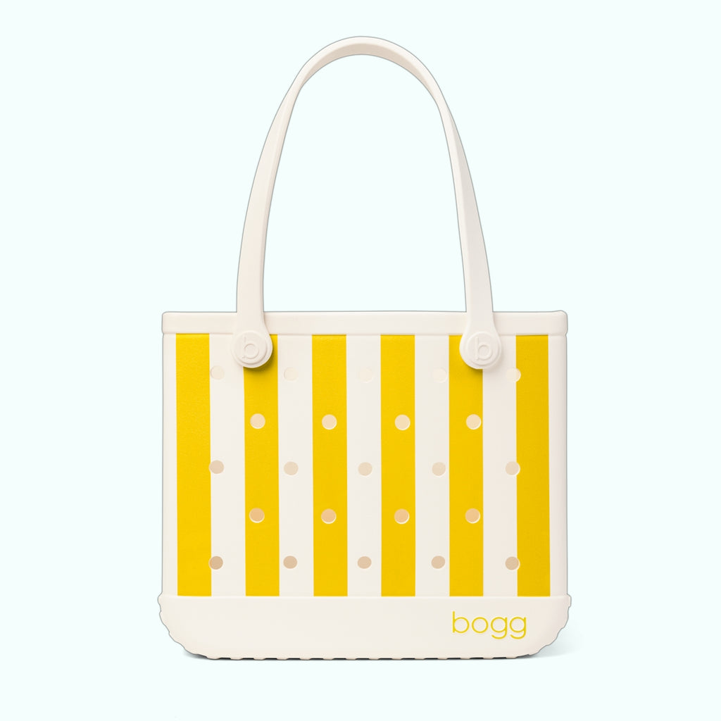 Baby Bogg Bag Limoncello Yellow Stripe Large Capacity Beach Carryall Washable Large Capacity with Non Slip Bottom for Camping Trips Travel Organizer Vacation Essentials for Women