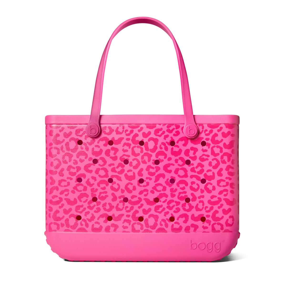 Original Bogg Bag Purrr fectly Pink Leopard Weekend Getaway Beach Bag Waterproof Oversized with Waterproof Phone Pouch for Family Beach Days Travel Organizer Vacation Essentials for Women