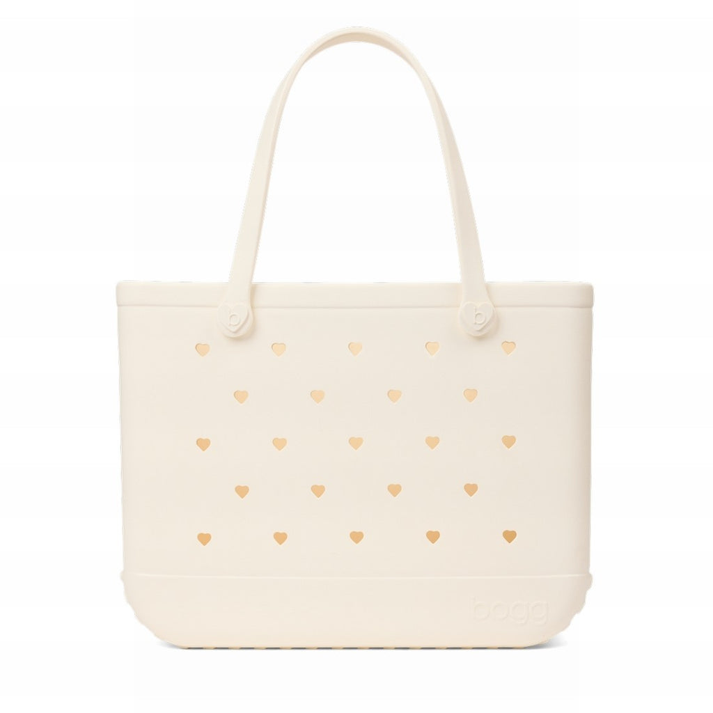 Original Bogg Bag Cut Out Heart Coconut Holiday Resort Carryall Flexible Oversized Deep Storage Interior for Weekend Travel