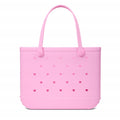 Original Bogg Bag Cut Out Heart Pink Taffy Summer Holiday Storage Tote Premium Sandproof Open Top Access Access for Pool Activities