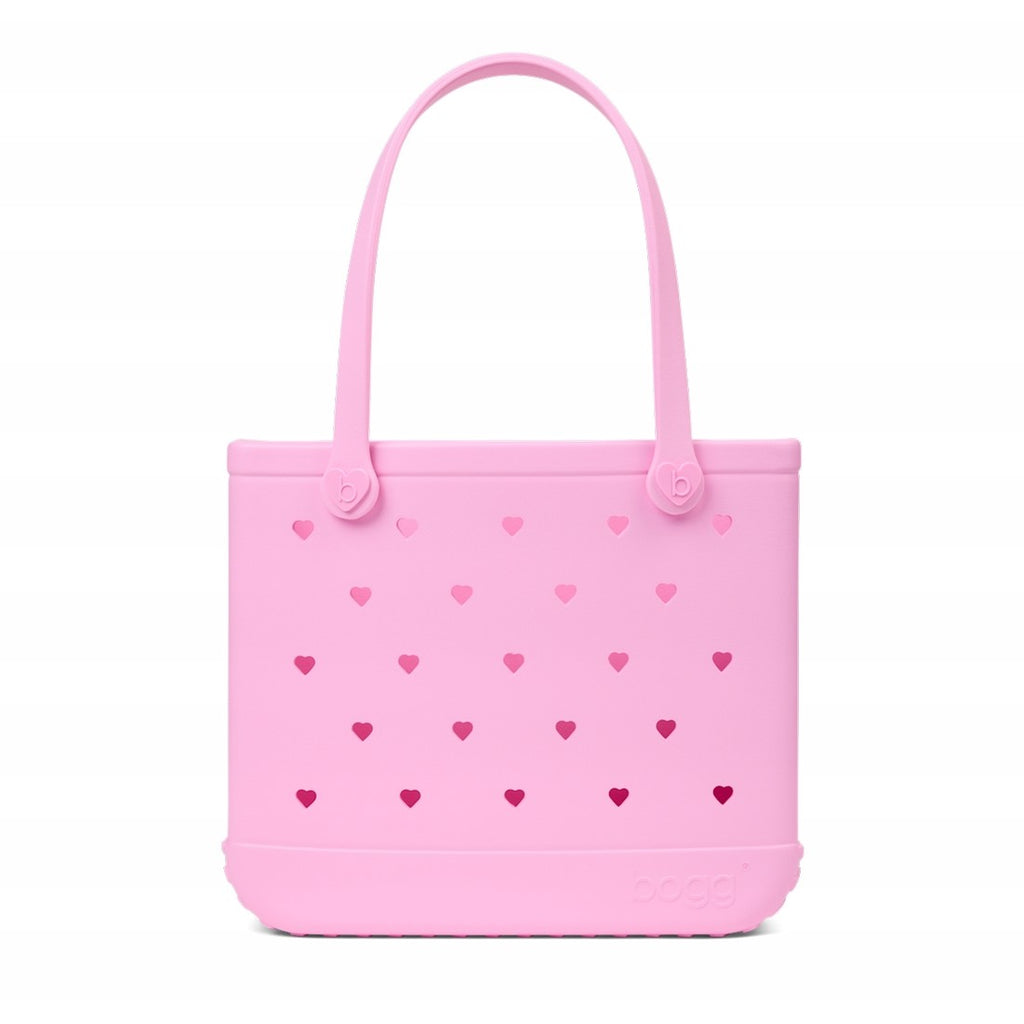 Baby Bogg Bag Cut Out Heart Pink Taffy Large Capacity Beach Carryall Sandproof Washable with Waterproof Phone Pouch for Picnic Days Travel Organizer Vacation Essentials for Women