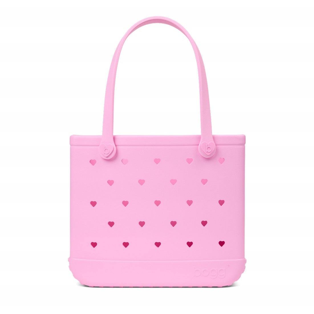 Baby Bogg Bag Cut Out Heart Pink Taffy Large Capacity Beach Carryall Sandproof Washable with Waterproof Phone Pouch for Picnic Days Travel Organizer Vacation Essentials for Women