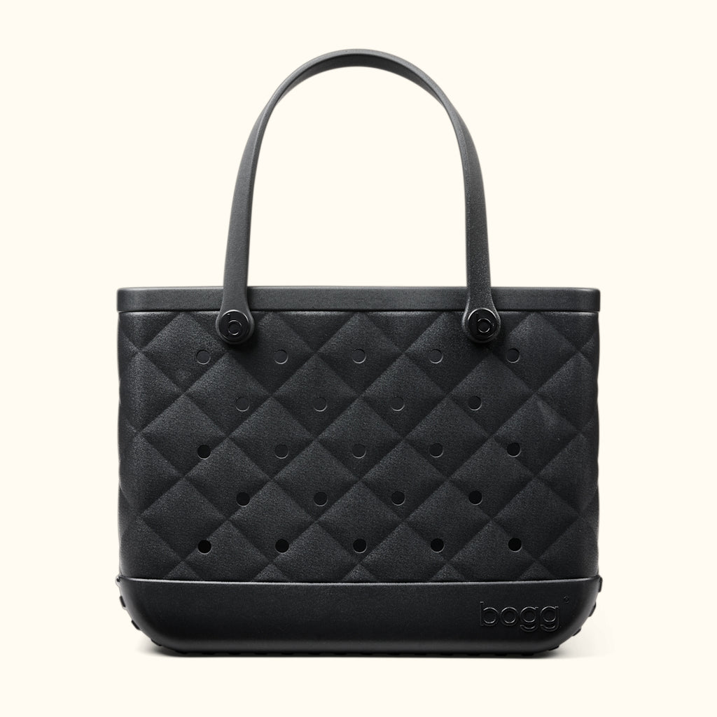 Original Bogg Bag Quilted LBD Black Oversized Beach Travel Tote Easy Clean Oversized with Adjustable Shoulder Strap for Boat Trips Travel Organizer Vacation Essentials for Women