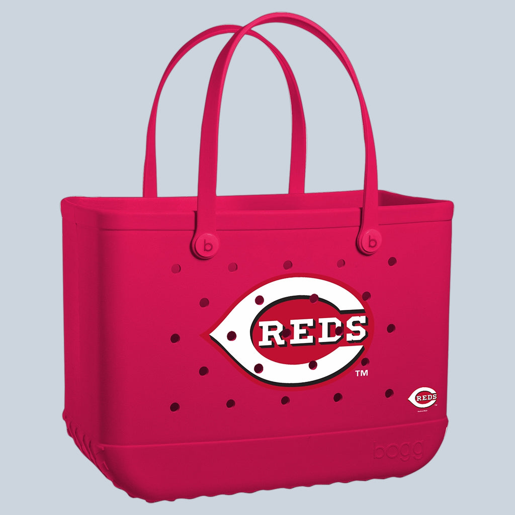 Original Bogg Bag Cincinnati Reds Weekend Getaway Beach Bag Easy Clean Durable with Cosmetic Organizer for Weekend Getaways Travel Organizer Vacation Essentials for Women