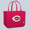 Original Bogg Bag Cincinnati Reds Weekend Getaway Beach Bag Easy Clean Durable with Cosmetic Organizer for Weekend Getaways Travel Organizer Vacation Essentials for Women