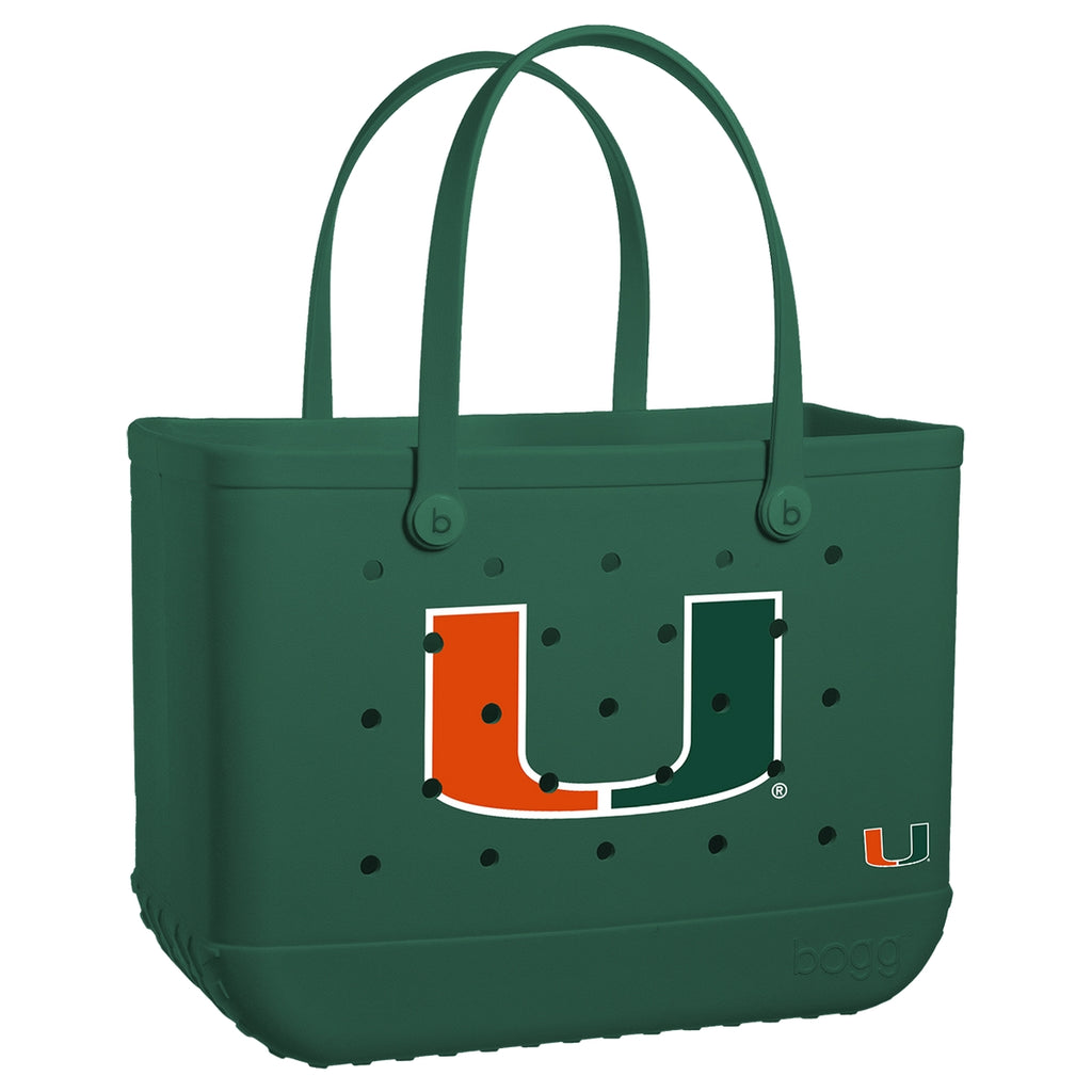 Original Bogg Bag Miami Hurricanes Cruise Essentials Travel Tote Waterproof Lightweight with Travel Accessory Pouch for Beach Vacation Travel Organizer Vacation Essentials for Women