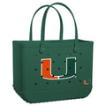 Original Bogg Bag Miami Hurricanes Cruise Essentials Travel Tote Waterproof Lightweight with Travel Accessory Pouch for Beach Vacation Travel Organizer Vacation Essentials for Women