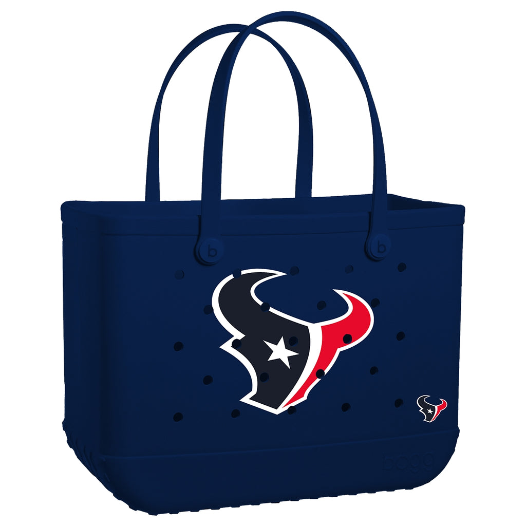 Original Bogg Bag Houston Texans Heavy Duty Rubber Beach Bag Easy Clean Waterproof with Reinforced Handles for Lake Adventures Travel Organizer Vacation Essentials for Women