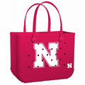 Original Bogg Bag Nebraska Cornhuskers Family Beach Day Carryall Washable Oversized with Spacious Interior for Water Sports Travel Organizer Vacation Essentials for Women