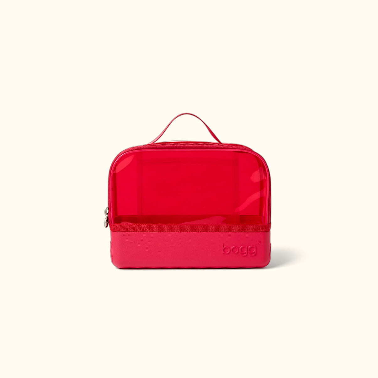 Boggs N' Ends Off to the Races Red Easy Clean Rubber Tote Easy Clean Travel Friendly with Reinforced Handles for Summer Travel Travel Organizer Vacation Essentials for Women