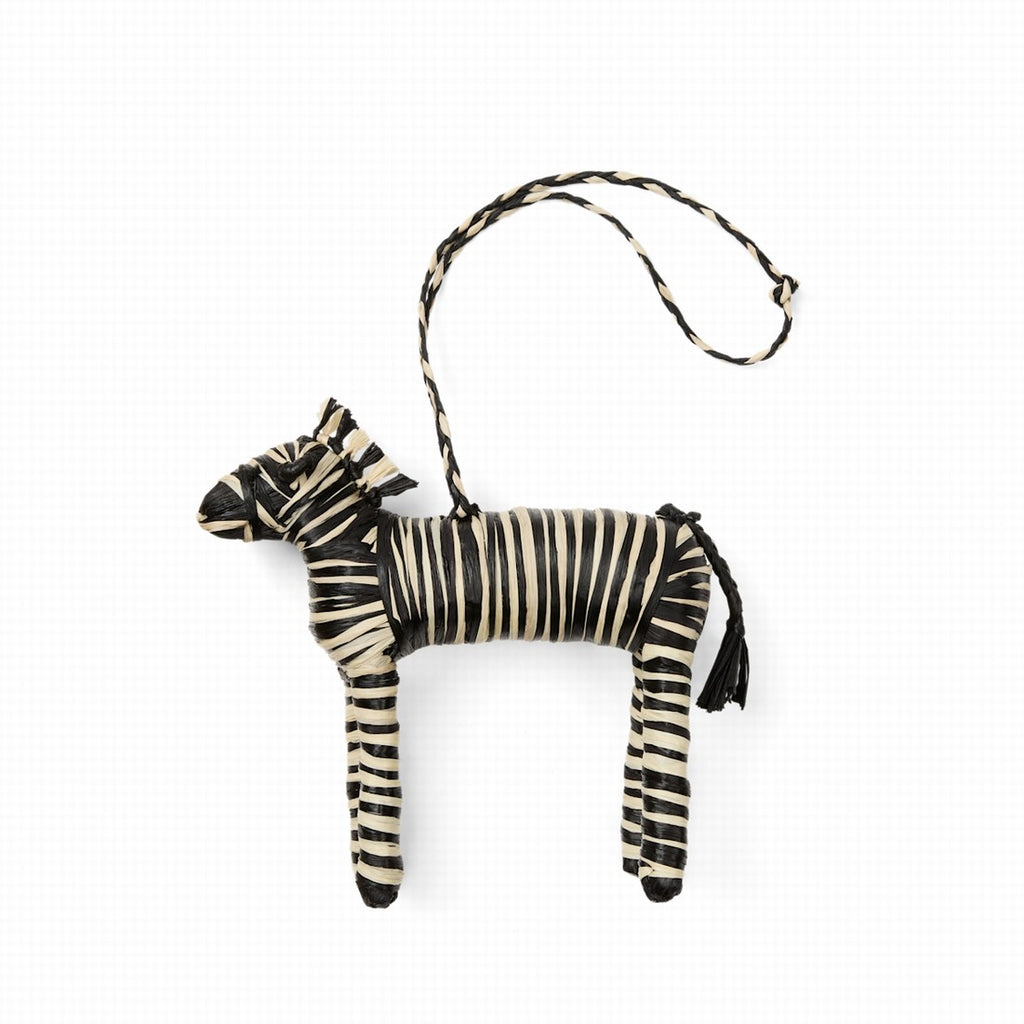 Bogg'd & Charmed Raffia Zebra Family Size Beach Organizer Travel Friendly Tip Resistant with Non Slip Bottom for Tropical Vacations Travel Organizer Vacation Essentials for Women