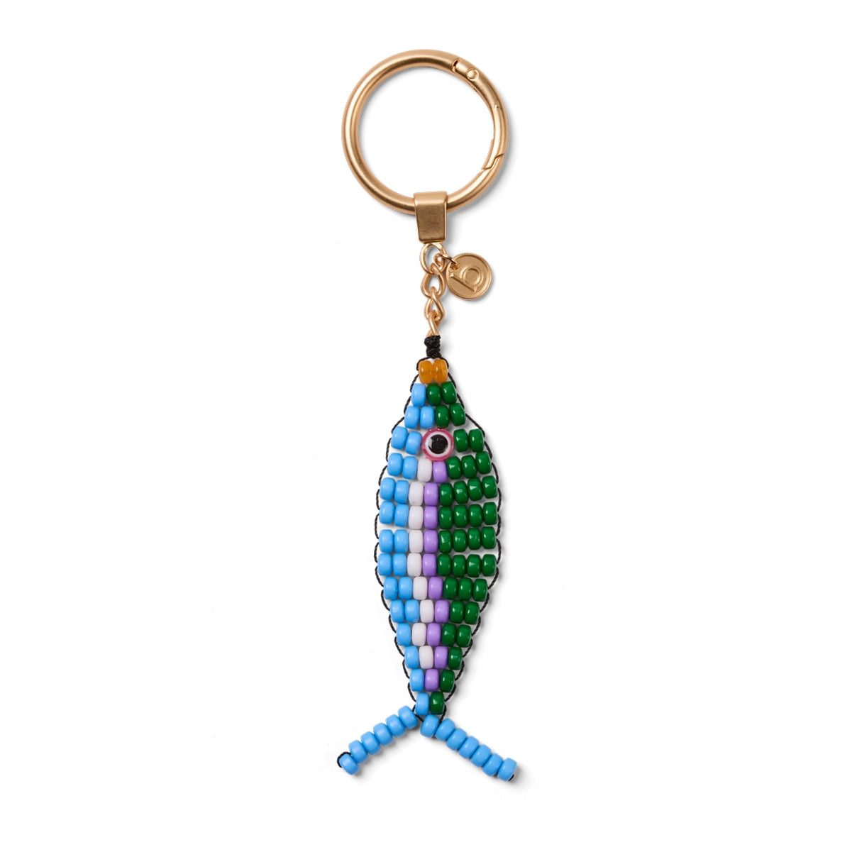 Bogg'd & Charmed Beaded Fish Blue/Green Weekend Getaway Beach Bag Oversized Large Capacity with Makeup Bag for Yacht Excursions Travel Organizer Vacation Essentials for Women