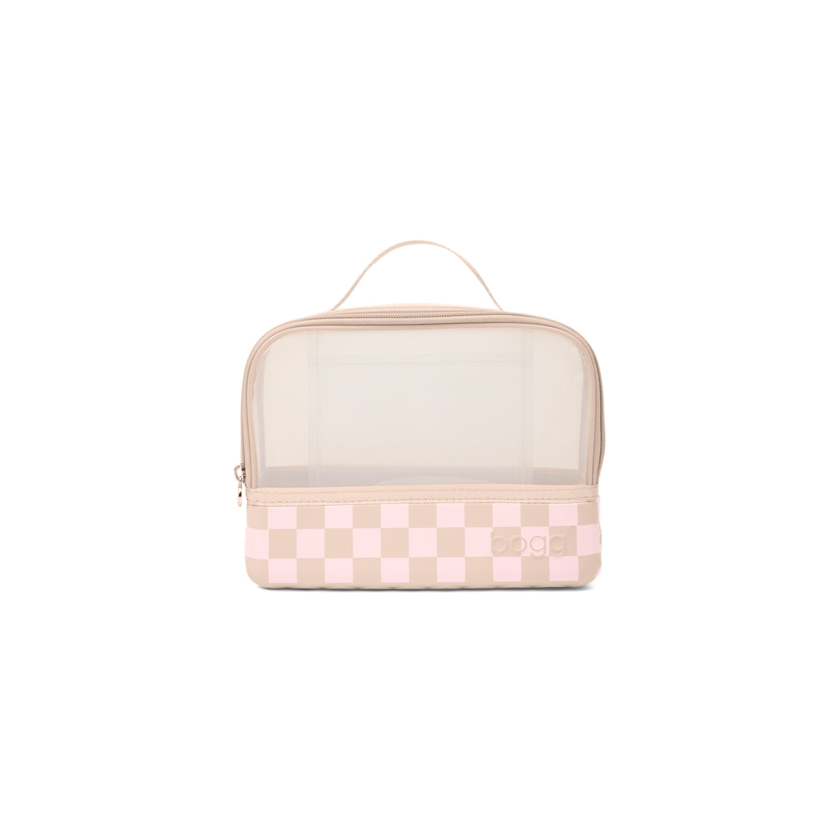 Boggs N' Ends Checkered Linen/ Pink Marshmallow Summer Beach Accessories Bag Large Capacity Lightweight with Waterproof Phone Pouch for Weekend Getaways Travel Organizer Vacation Essentials for Women