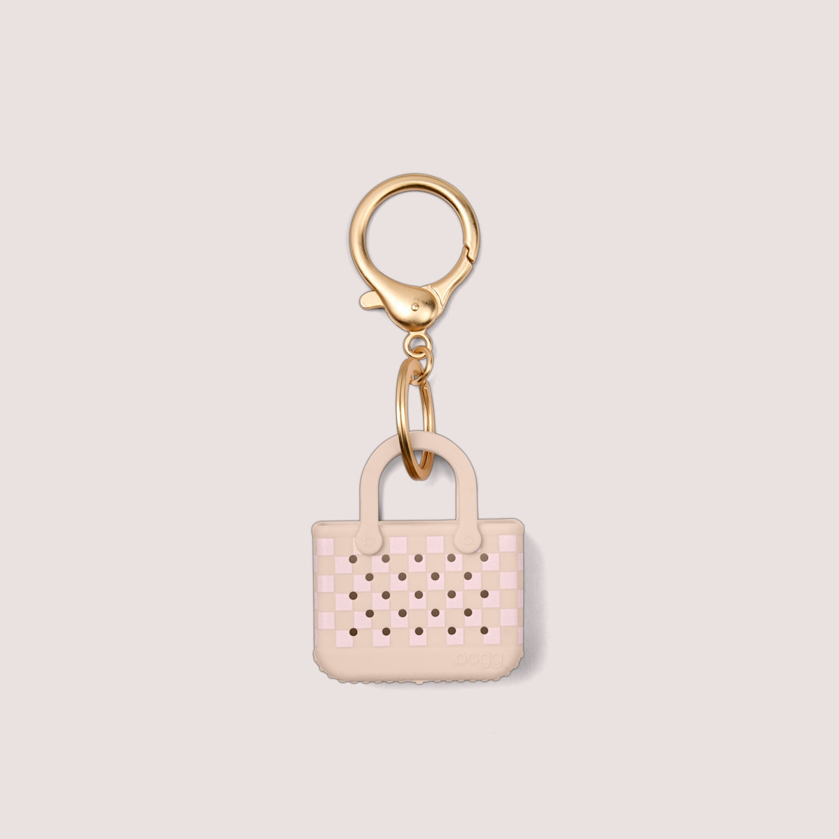 Tiny Tote Keychain Checkered Linen/ Pink Marshmallow Weekend Getaway Beach Bag Durable Durable with Waterproof Phone Pouch for Resort Holidays Travel Organizer Vacation Essentials for Women