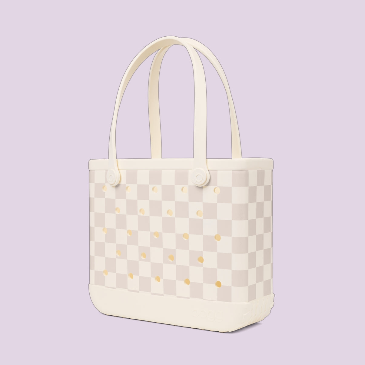 Baby Bogg Bag Checkered Coconut/Mushroom Travel Ready Pool Tote Modern Tip Resistant Extra Wide Opening for Family Trips