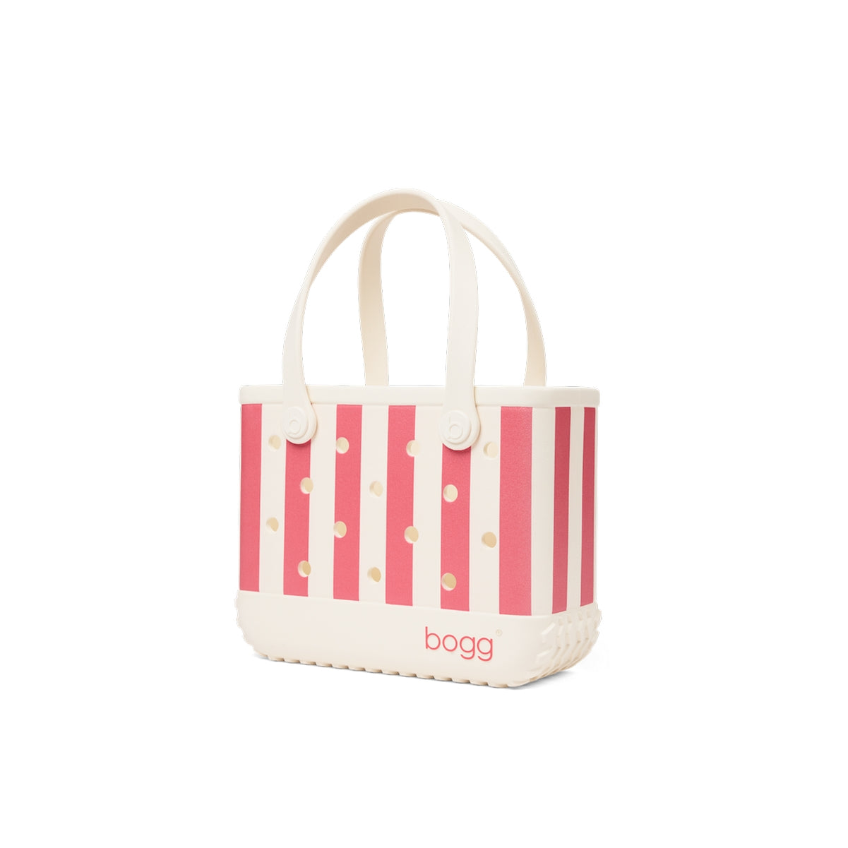 Bitty Bogg Bag Capri Coral Stripe Quick Dry Beach Storage Tote Durable Easy Clean with Non Slip Bottom for Water Sports Travel Organizer Vacation Essentials for Women