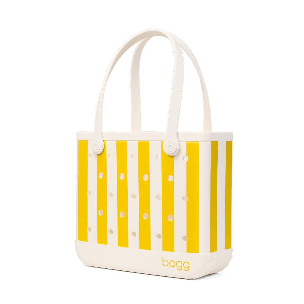 Baby Bogg Bag Limoncello Yellow Stripe Large Capacity Beach Carryall Washable Large Capacity with Non Slip Bottom for Camping Trips Travel Organizer Vacation Essentials for Women