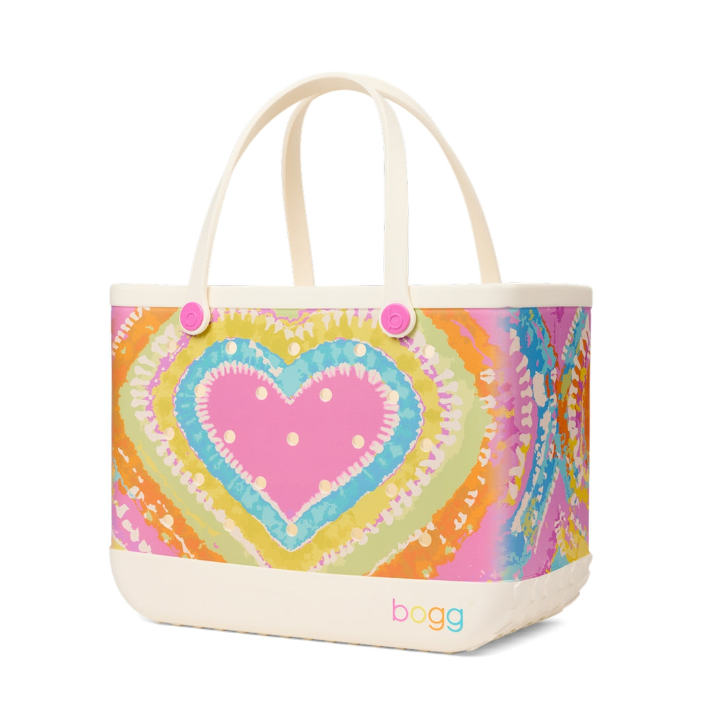 Original Bogg Bag Dye licious Heart Pink Taffy Water Sports Travel Tote Travel Friendly Easy Clean with Extra Storage Compartments for Picnic Days Travel Organizer Vacation Essentials for Women