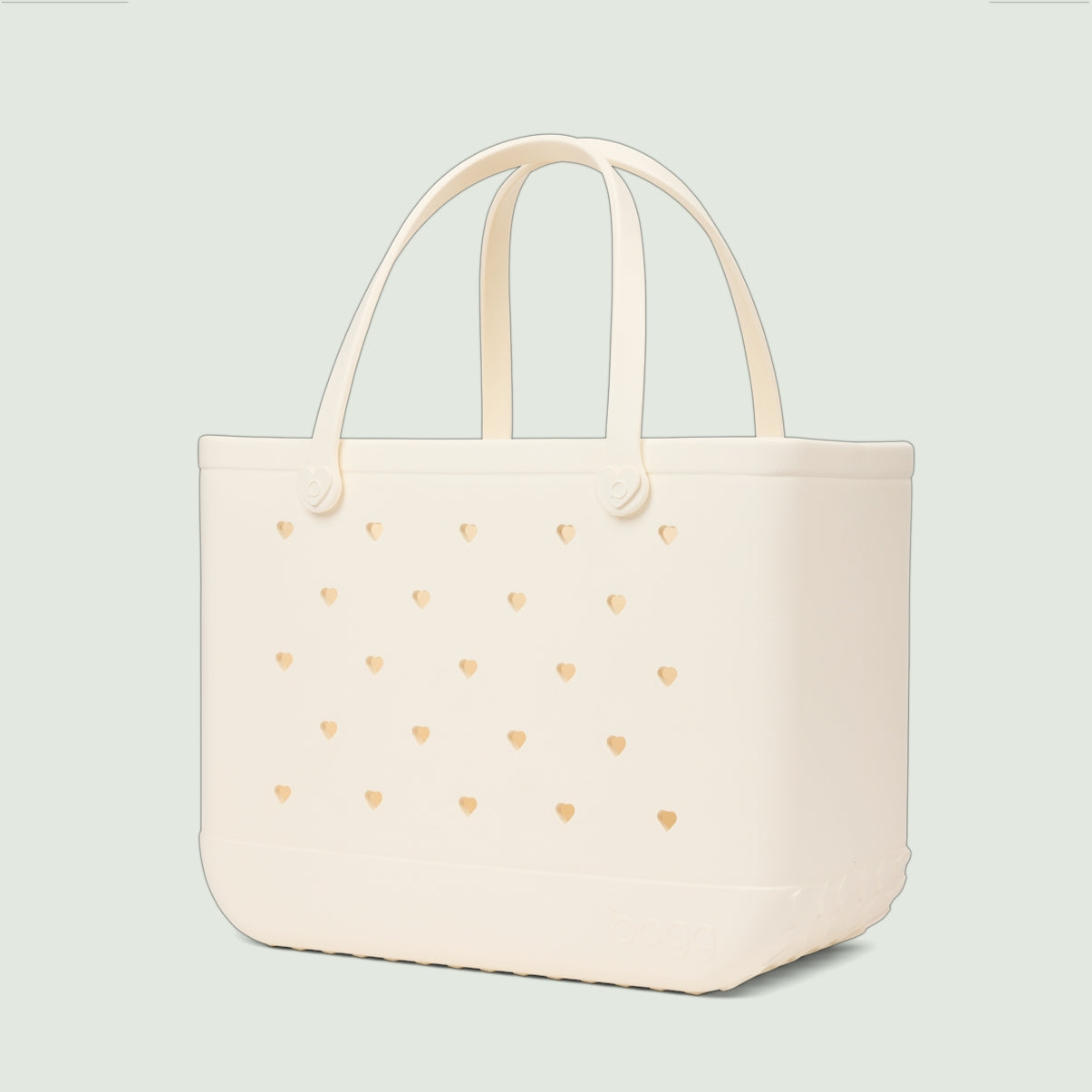 Original Bogg Bag Cut Out Heart Coconut Holiday Resort Carryall Flexible Oversized Deep Storage Interior for Weekend Travel