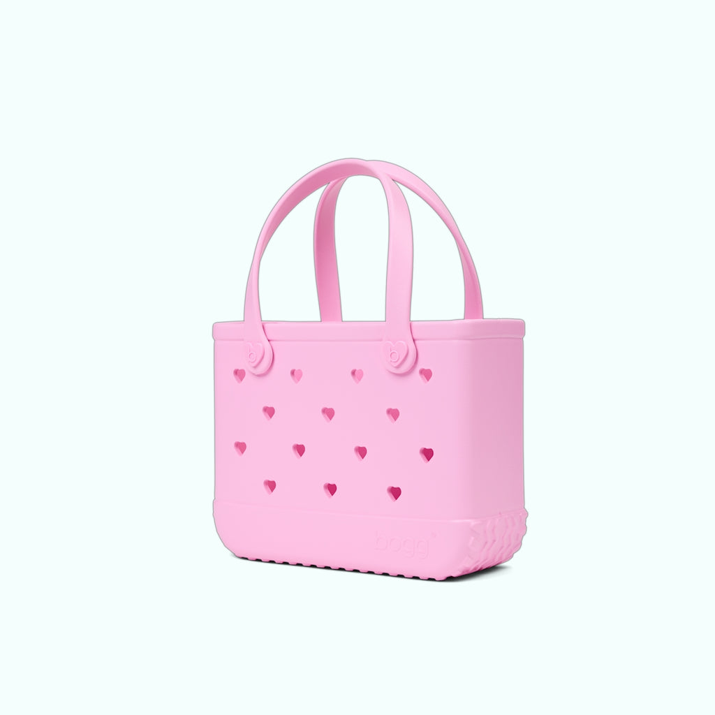 Bitty Bogg Bag Cut Out Heart Pink Taffy Island Getaway Carryall Ultra Durable Sandproof Reinforced Grip Handles for Summer Adventures