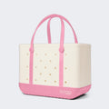Original Bogg Bag Varsity Blowing Pink Bubbles Seaside Adventure Tote Flexible Multi Purpose Non Slip Bottom Design for Weekend Travel