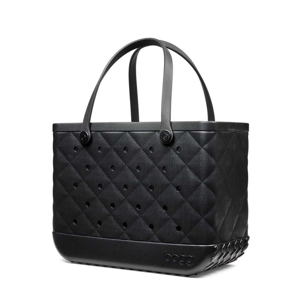 Original Bogg Bag Quilted LBD Black Oversized Beach Travel Tote Easy Clean Oversized with Adjustable Shoulder Strap for Boat Trips Travel Organizer Vacation Essentials for Women