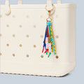 Bogg'd & Charmed Smile Tassel Island Getaway Carryall Heavy Duty Easy Clean Deep Storage Interior for Weekend Travel