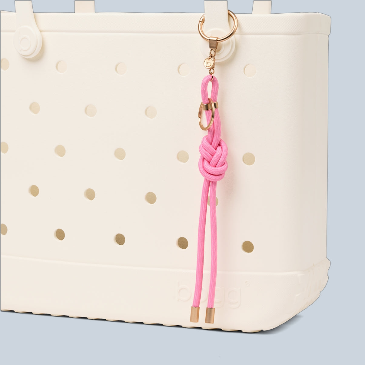 Bogg'd & Charmed Pink Taffy Nautical Rope Yacht Day Travel Organizer Ultra Durable Oversized Waterproof Phone Pouch Included for Cruise Travel