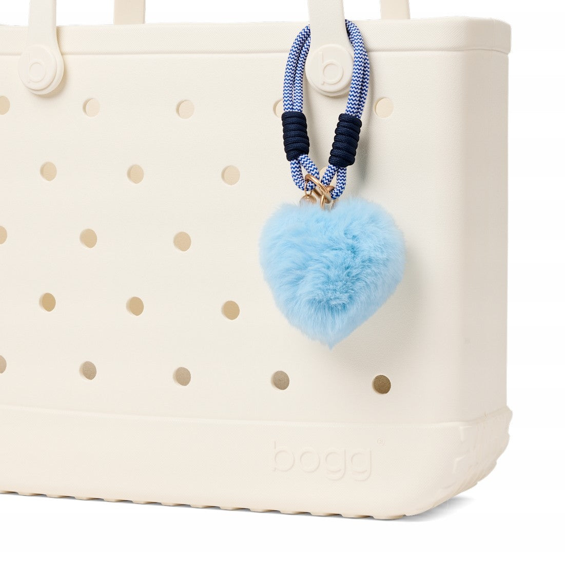 Bogg'd & Charmed Blue Heart Pouf Oversized Beach Travel Tote Large Capacity Easy Clean with Easy Clean Surface for Camping Trips Travel Organizer Vacation Essentials for Women