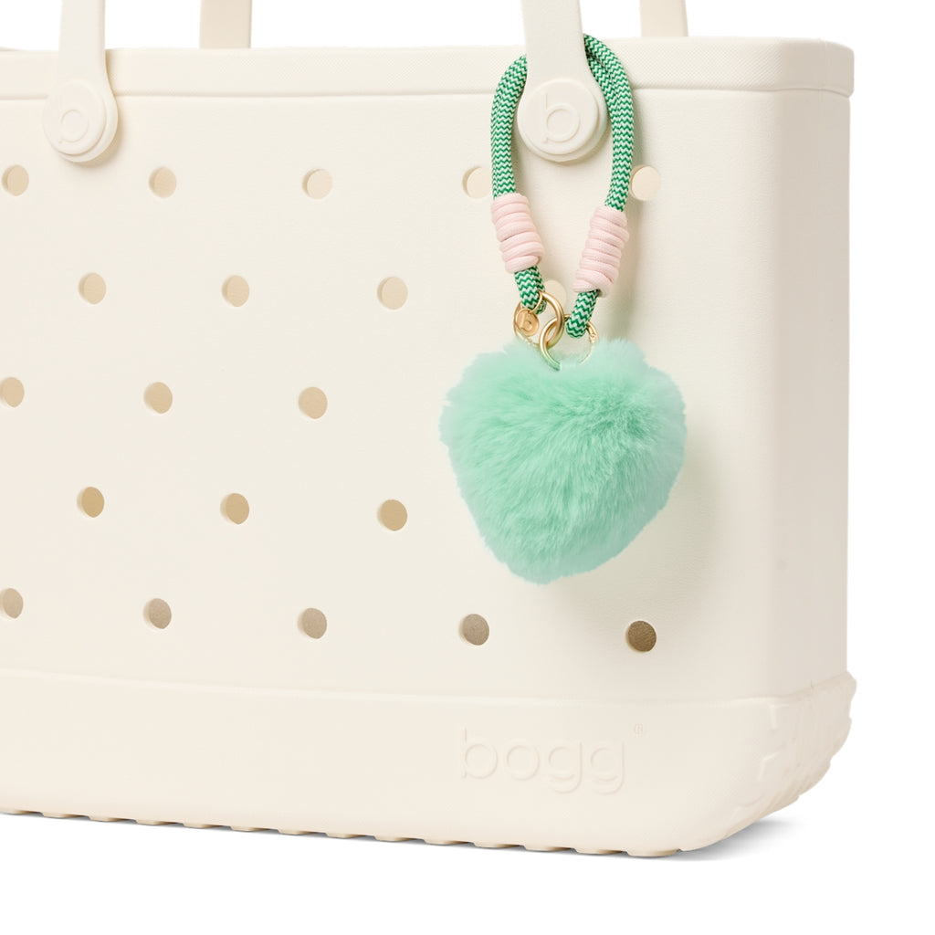 Bogg'd & Charmed Green Heart Pouf Weekend Getaway Beach Bag Durable Travel Friendly with Non Slip Bottom for Weekend Getaways Travel Organizer Vacation Essentials for Women
