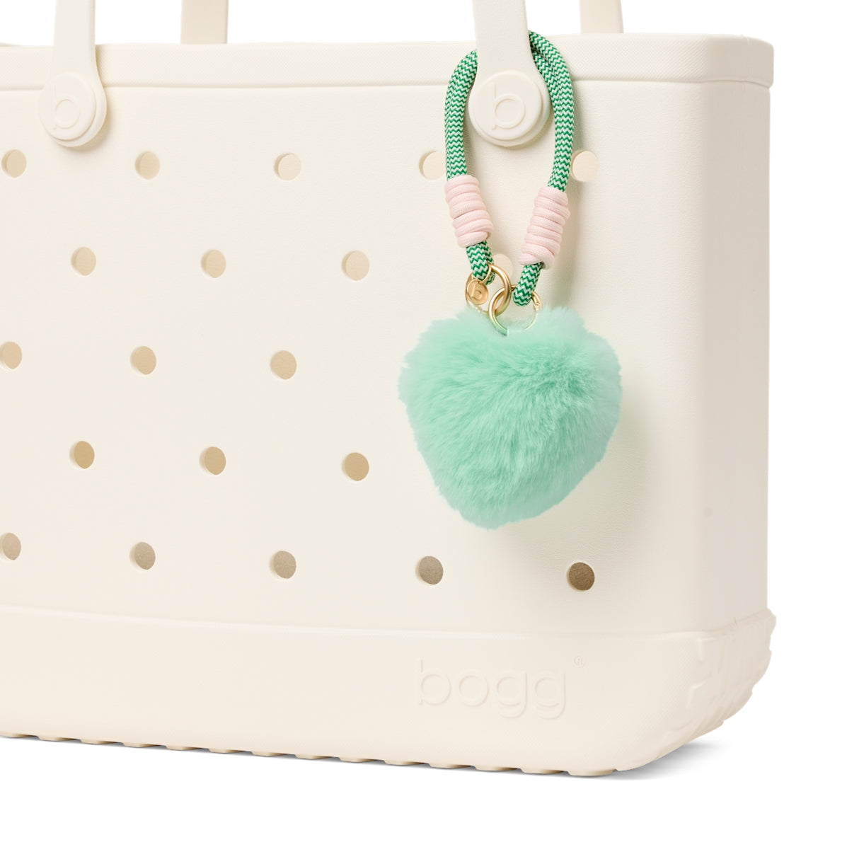 Bogg'd & Charmed Green Heart Pouf Weekend Getaway Beach Bag Durable Travel Friendly with Non Slip Bottom for Weekend Getaways Travel Organizer Vacation Essentials for Women