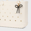 Bogg'd & Charmed Black Pearl Bow Holiday Cruise Tote Premium Travel Friendly Deep Storage Interior for Family Trips