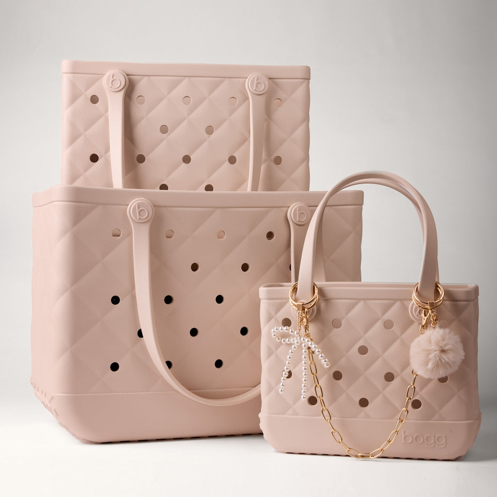 Bogg'd & Charmed Freshly Pressed Linen Pouf Summer Escape Beach Bag Ultra Durable Quick Dry Deep Storage Interior for Women