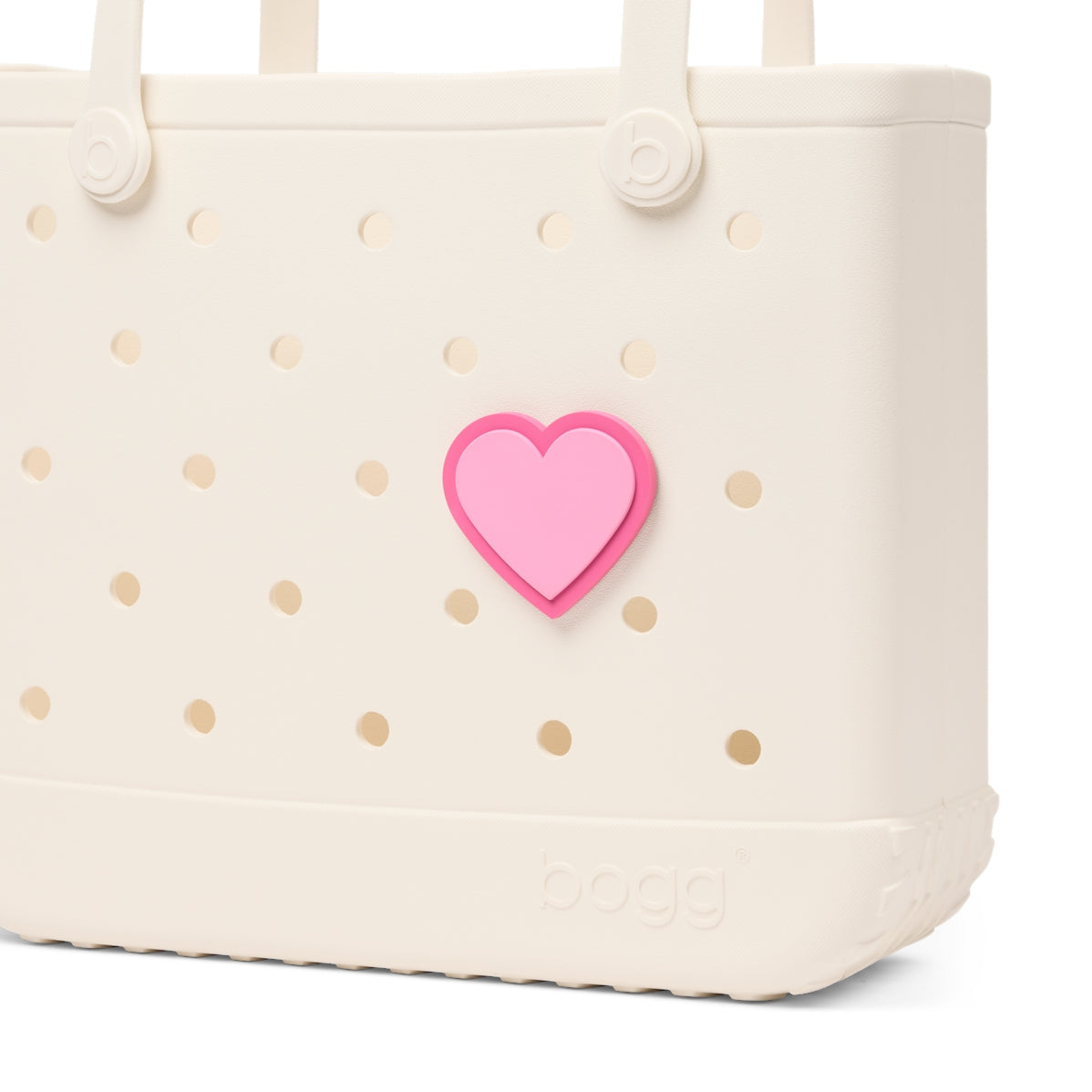 Bogg Bit Pink Heart Waterproof EVA Beach Tote Bag Travel Friendly Lightweight with Travel Accessory Pouch for Camping Trips Travel Organizer Vacation Essentials for Women