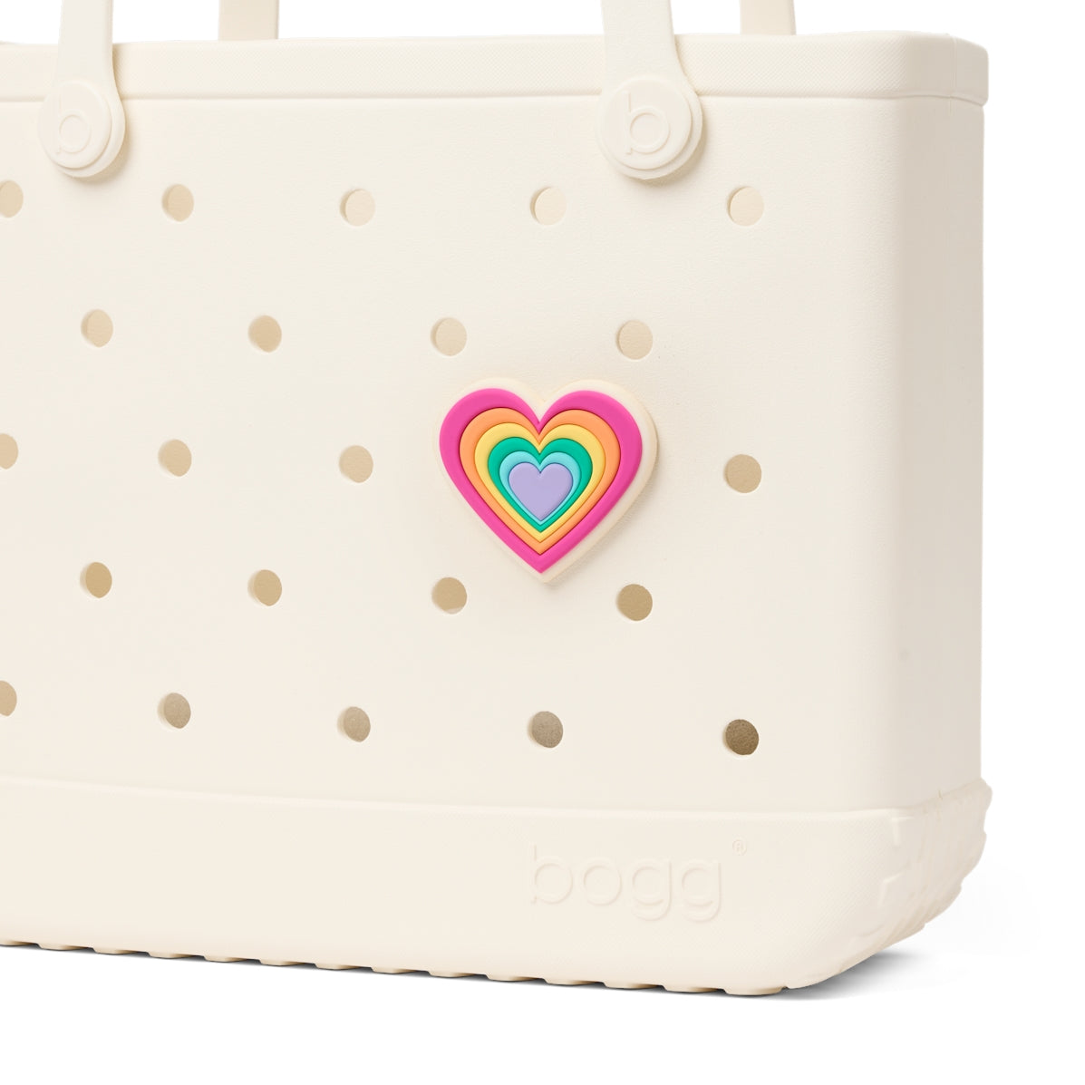 Bogg Bit Layered Heart Holiday Cruise Tote Lightweight Sandproof Non Slip Bottom Design for Resort Vacations