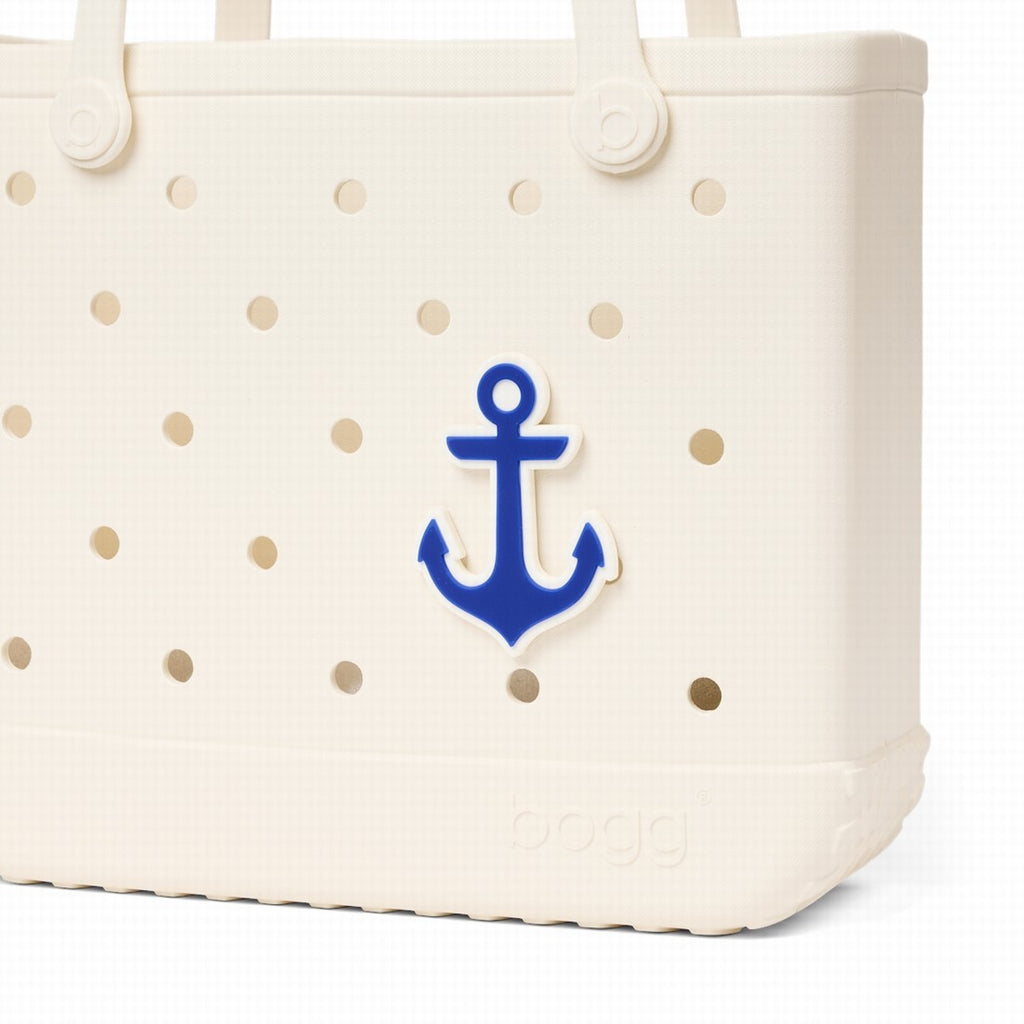 Bogg Bit Mykonos Blue Anchor Cruise Ship Essentials Tote Ultra Durable Easy Clean Waterproof Phone Pouch Included for Resort Vacations