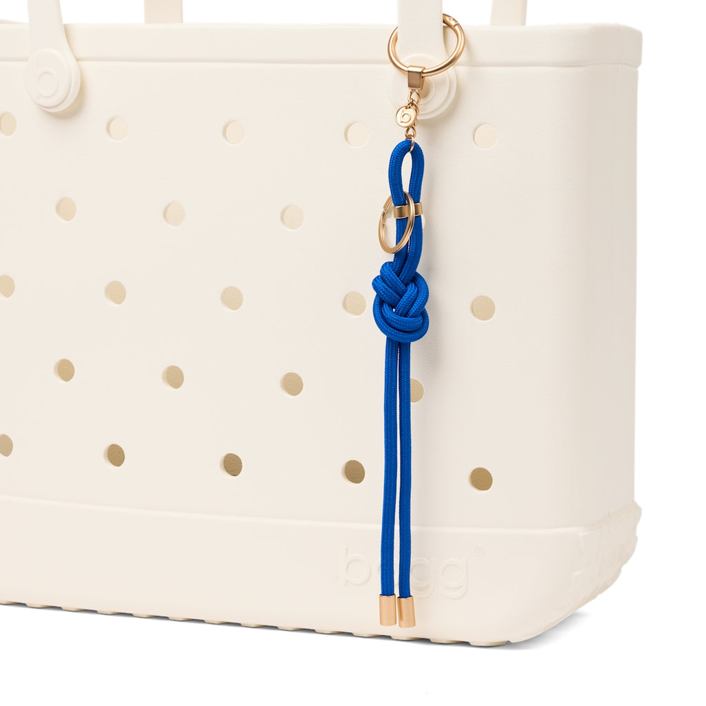 Bogg'd & Charmed Mykonos Blue Nautical Rope Adventure Ready Beach Tote Heavy Duty Quick Dry Deep Storage Interior for Summer Adventures