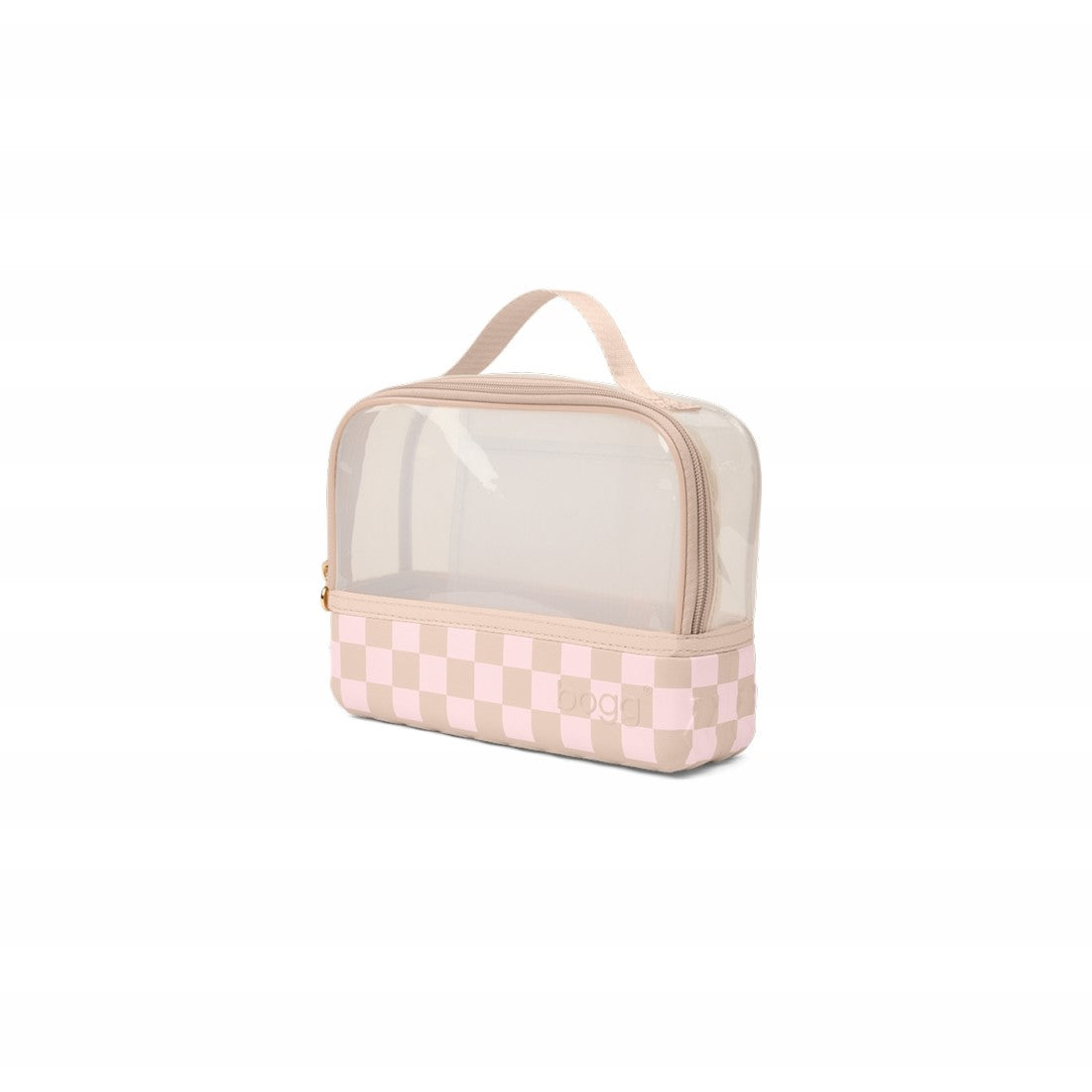 Boggs N' Ends Checkered Linen/ Pink Marshmallow Summer Beach Accessories Bag Large Capacity Lightweight with Waterproof Phone Pouch for Weekend Getaways Travel Organizer Vacation Essentials for Women